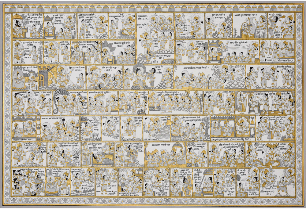 Beautiful Sankshipt Ramayan Pichwai collection artwork.