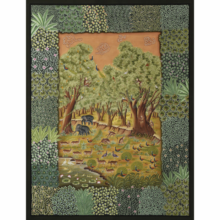 Jungle Grace – Pichwai Art of Wildlife Harmony