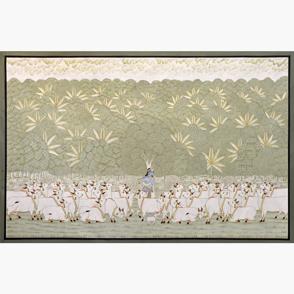 Monochrome Krishna with Cows 6 – Divine Calm